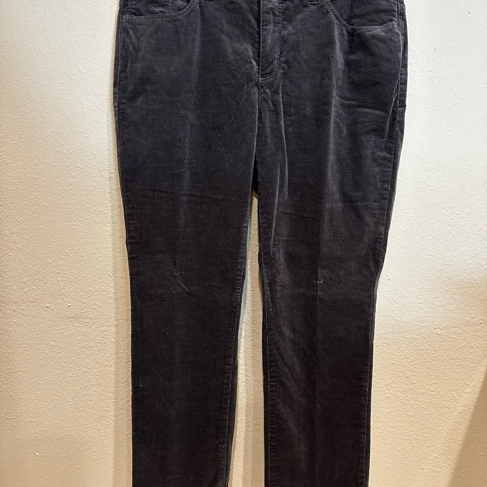 Charter Club Women's Dark Gray Straight Leg Corduroy Pants—Size 12 PS